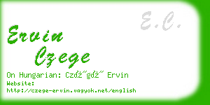 ervin czege business card